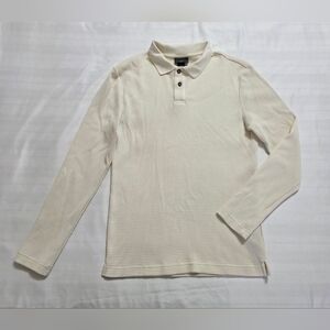 Men's H&M Beige Sweater, Slim Fit, Buttoned Collar, Size Small